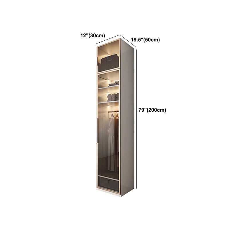 Modern Style Wardrobe White Color Wood Wardrobe Closet with Shelves