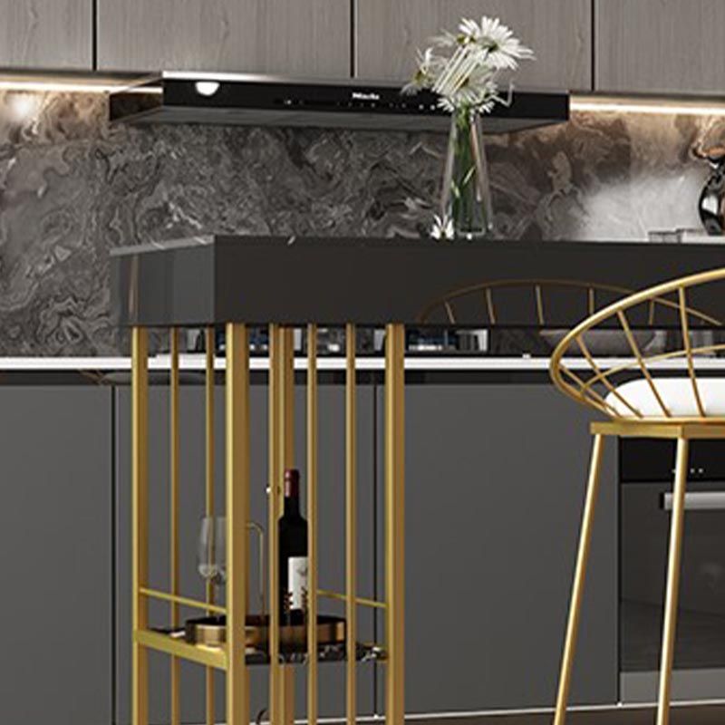 Contemporary Bistro Bar Desk Storage Kitchen Rectangle Stone Bistro Bar Table