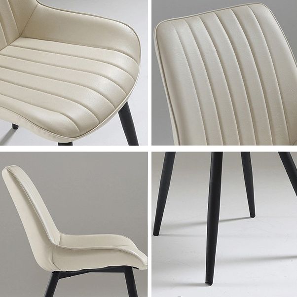 Nordic Cushioned Dining Chair 33"H Parsons Chair with Metal Base for Restaurant
