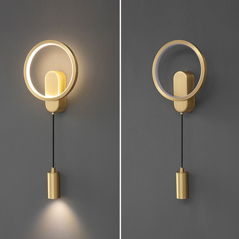 Modern Metal Wall Sconce Cylinder Shape Wall Light with Silicone Shade for Bedroom