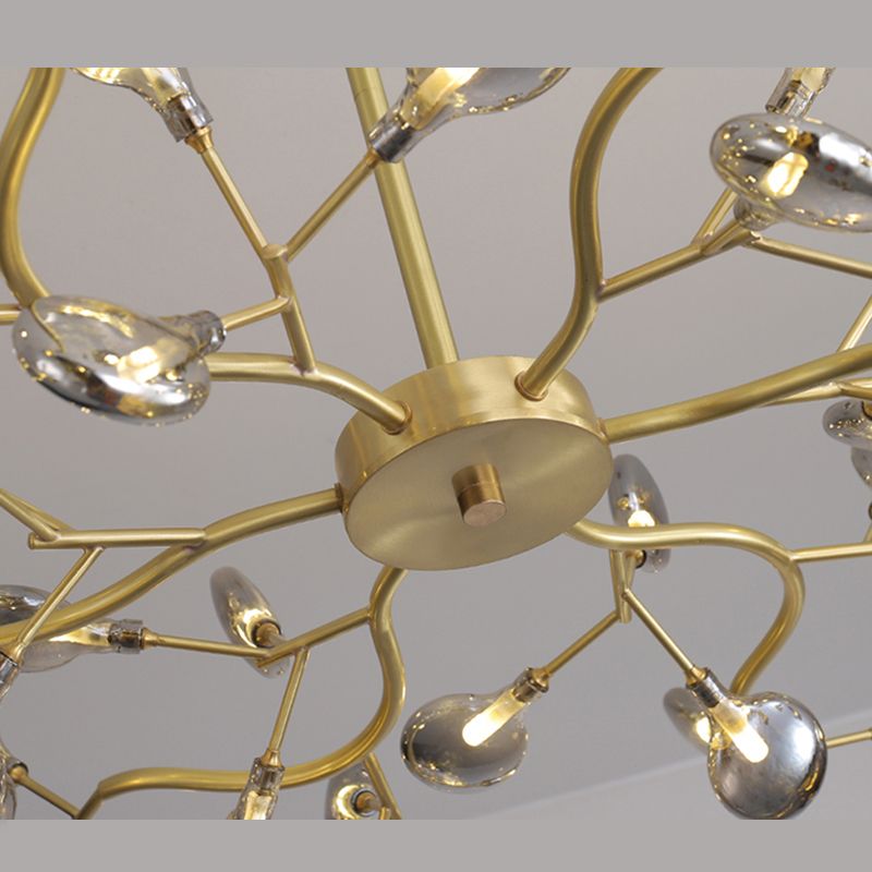 Gold Firefly Pendant Light in Modern Creative Style Copper Indoor Hanging Lamp with Glass Shade