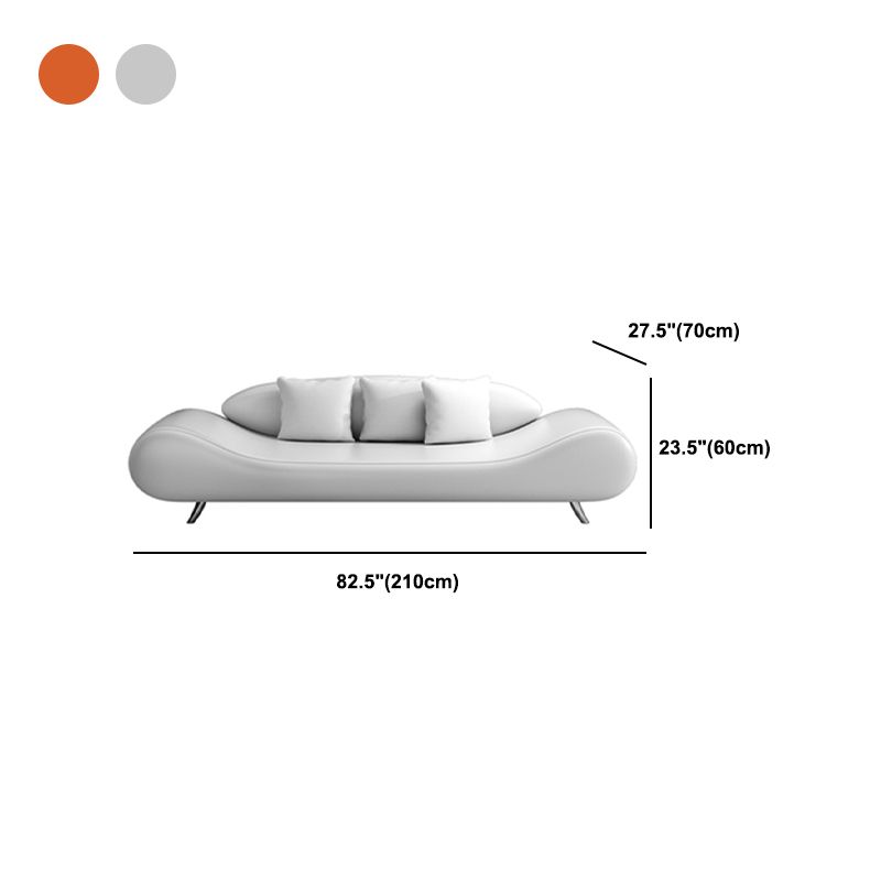 23.62 Inch Tall Curved Armless Sofa Contemporary Sofa for Living Room