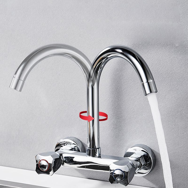 Contemporary Single Lever Handle Kitchen Faucet Metal High Arch Water Filler