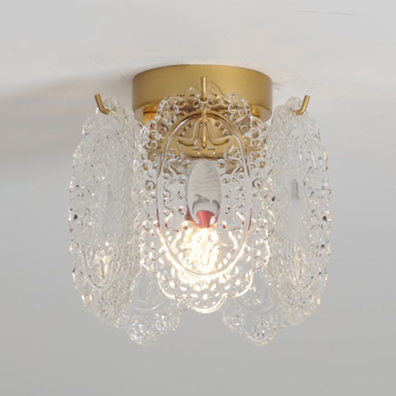 Modern Flush Mount Light Simple Flush Mount Ceiling Light Fixture with Glass Shade