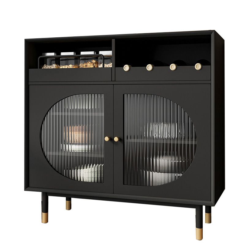 Modern Minimalist Rectangular Side Board Home Black Side Board with Door