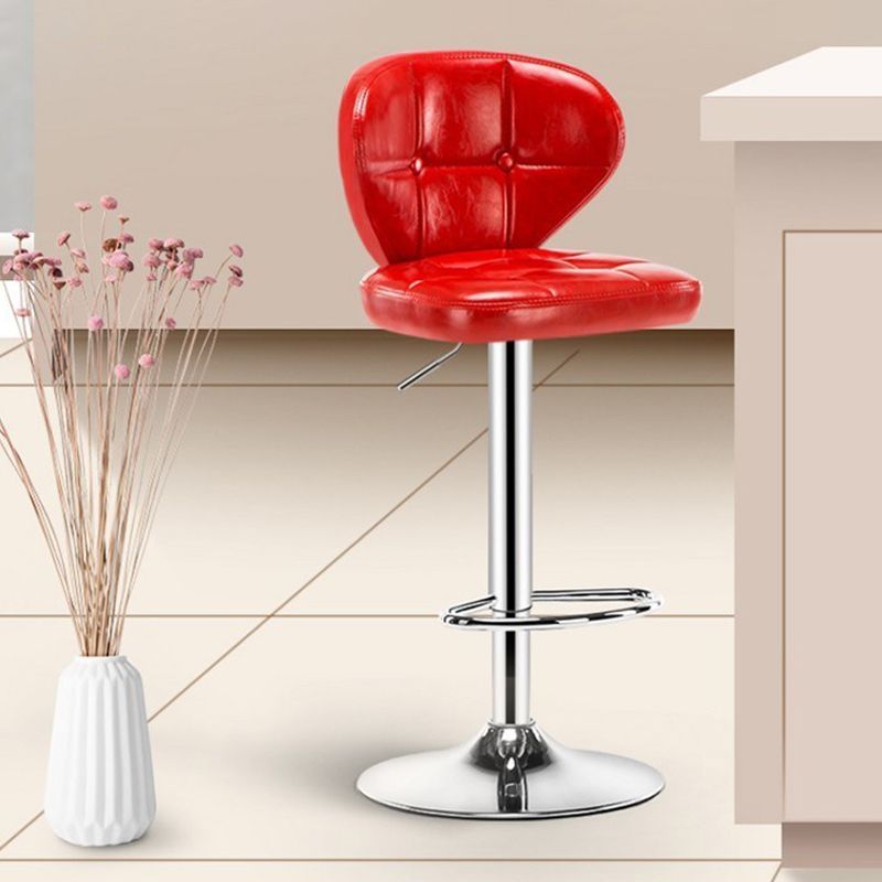 Modern Rotatable Backrest Counter Stool Steel Cashier Bar Stool with Cushion and Pedal
