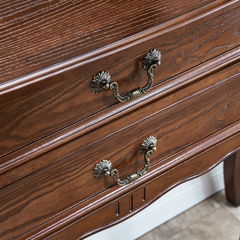 Victoria Wood Console Table Half Moon Console Sofa Table for Hall