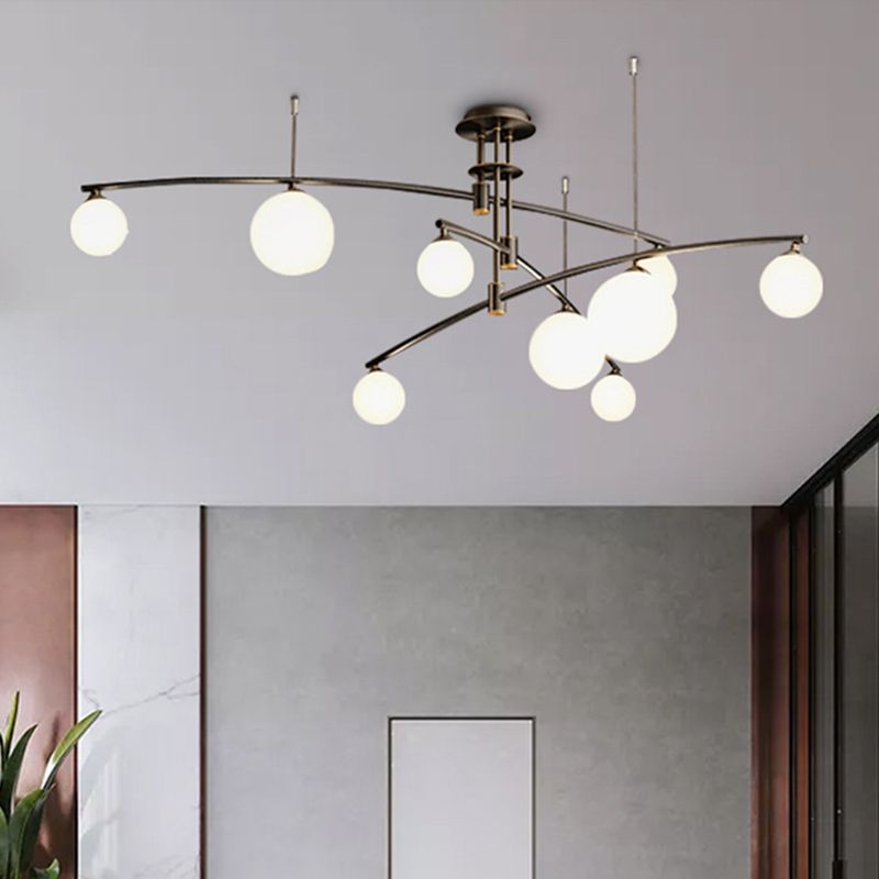 Postmoderne 3 -Tier -Kronleuchter -Leuchten Metall- und Glashängekronleuchter für Cafe