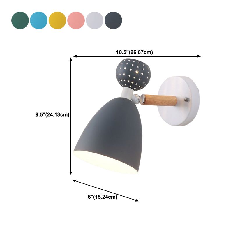 Contemporary Macaron Metal Wall Light Wood Lighting for Dining Room