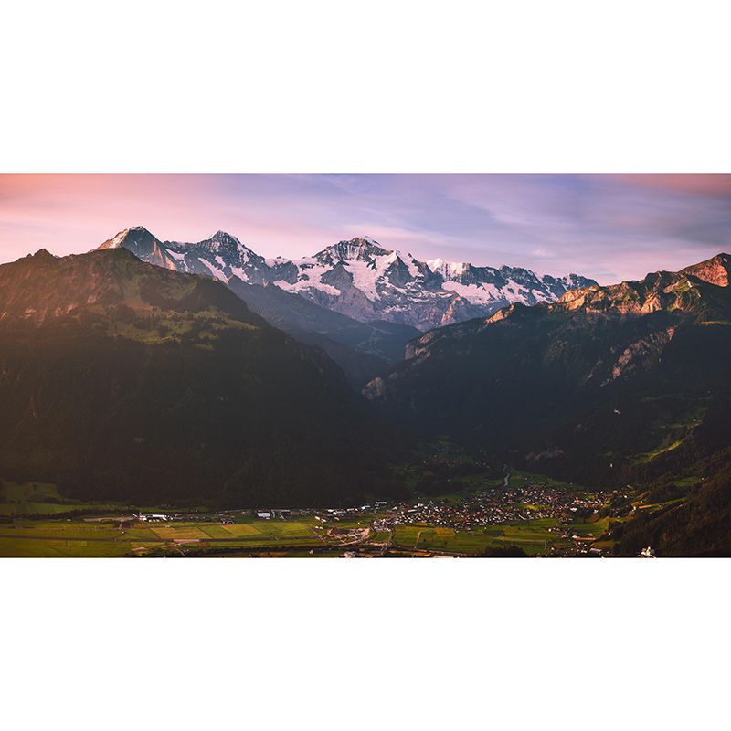 Environment Friendly Resistant Mural Wallpaper Mountains Sleeping Room Wall Mural