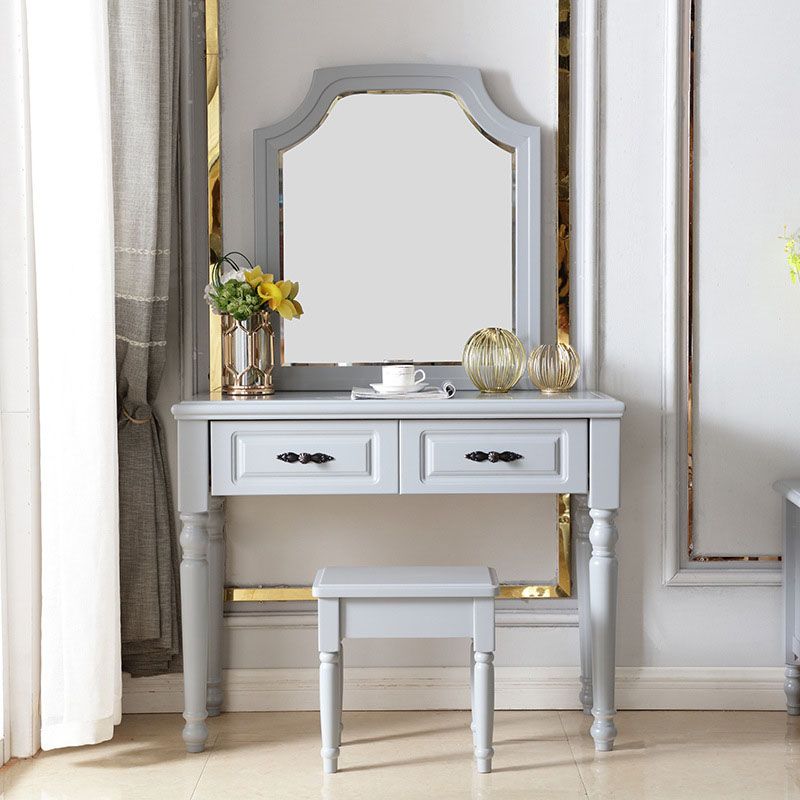 Bedroom Victorian Double Drawers Solid Wood Standing Make-up Vanity