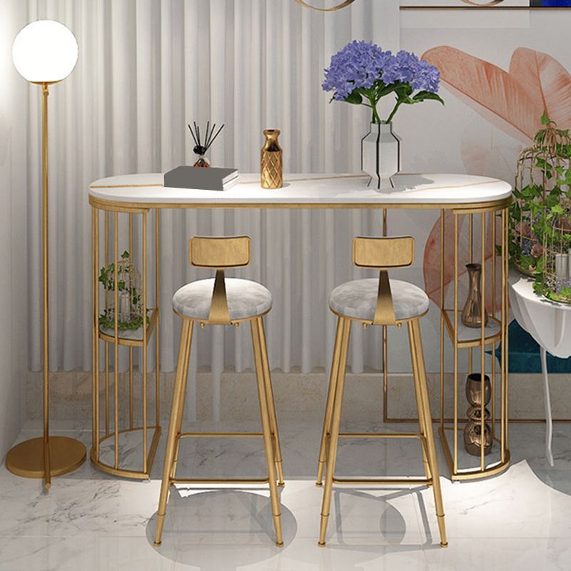 Oval Pub Table Bar Height Glam Bar Table for Indoor and Breakroom