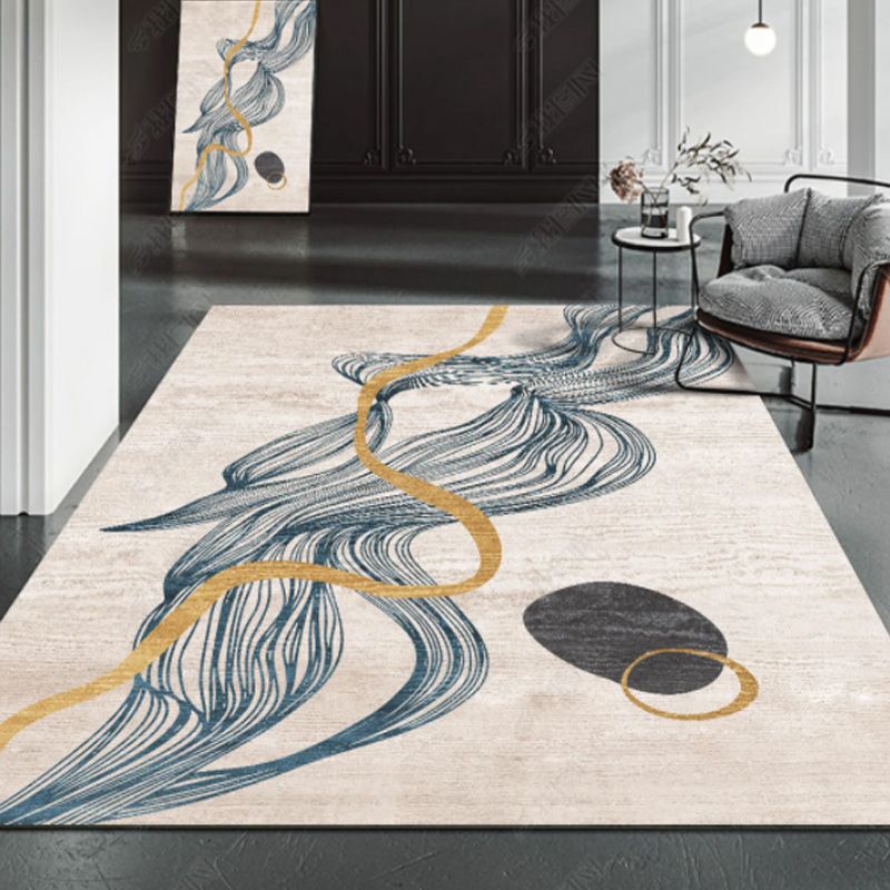 Reddish Brown Modern Carpet Blending Line Carpet Washable Carpet for Home Decor