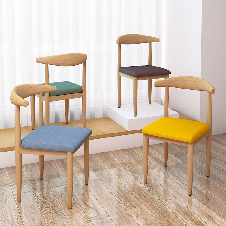 Scandinavian Style Metal Dining Chairs Dining Room Open Back Armless Dining Side Chair