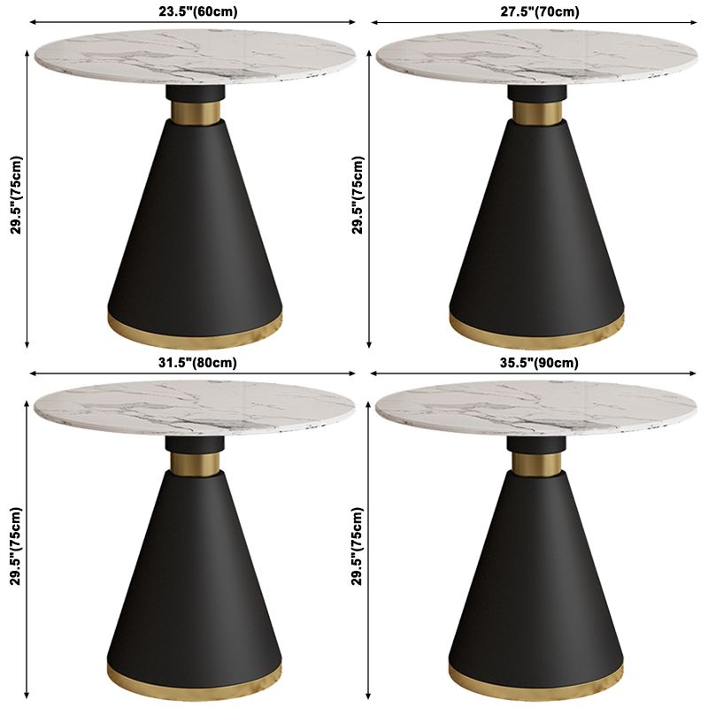 Simplicity Style Sintered Stone Dining Table Single Pedestal Base Round Table for Home