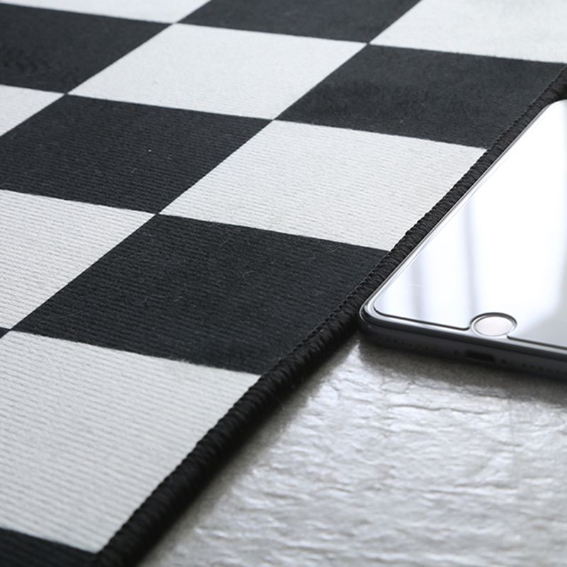 Chic Modern Area Carpet Plaid Pattern Polyester Area Rug Non-Slip Backing Rug for Home Decor