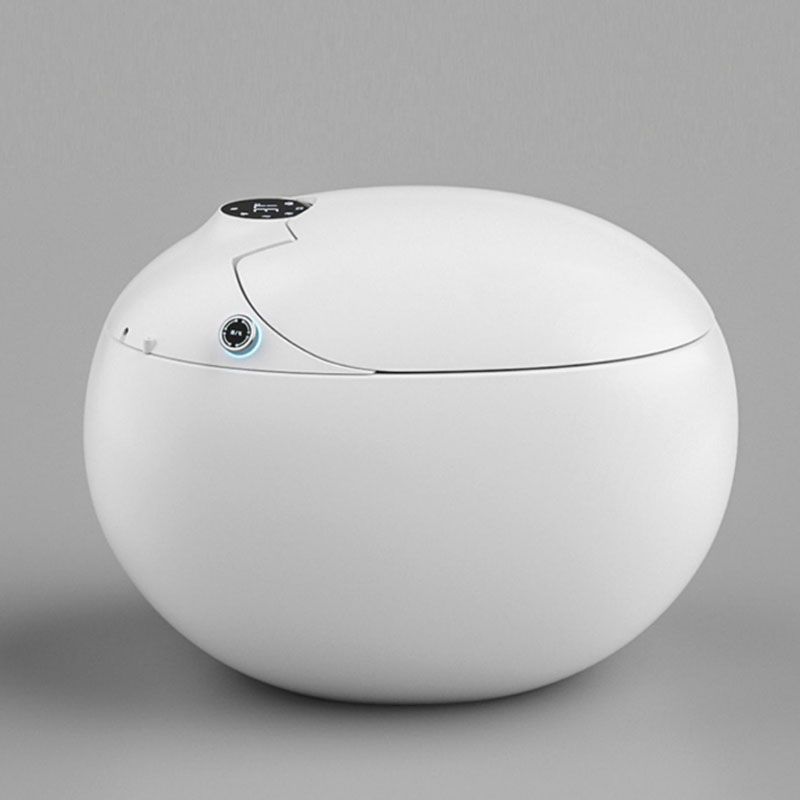 Contemporary White Round Ceramic Heated Seat Floor Mount Bidet