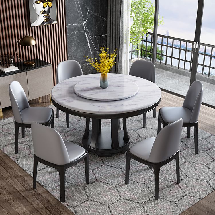 Mesa redonda del sitio de comedor sencille muebles de mármol con base de pedestal