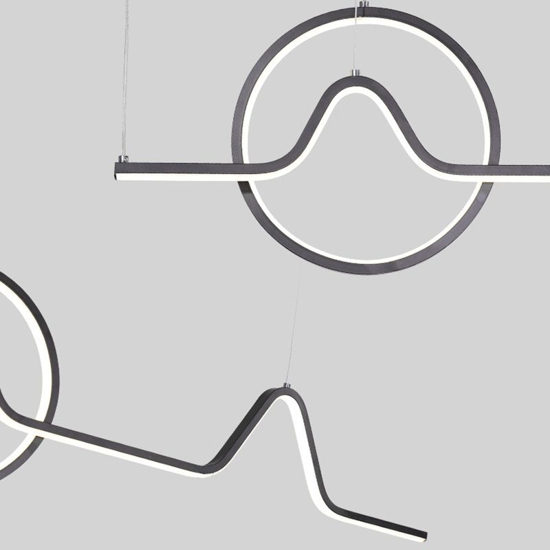 Curl Island Pendant Lights Modern Metal Chandelier Lighting Fixtures for Restaurant