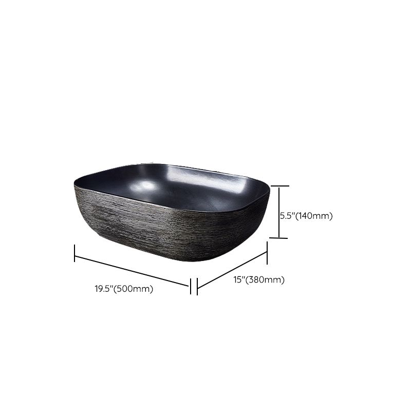 Modern Bathroom Sink Black Oval Ceramic Bathroom Sink with Faucet