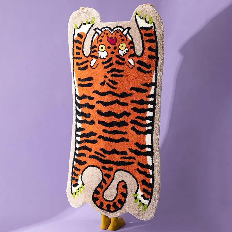 Novelty Color Mixed Modern Area Carpet Polyester Tiger Printing Indoor Rug Easy Care Carpet for Living Room