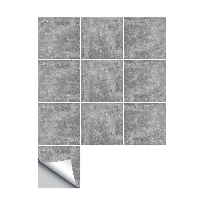 Industrial Concrete Wallpaper Panel Set Grey Peel and Paste Wall Covering in Grey