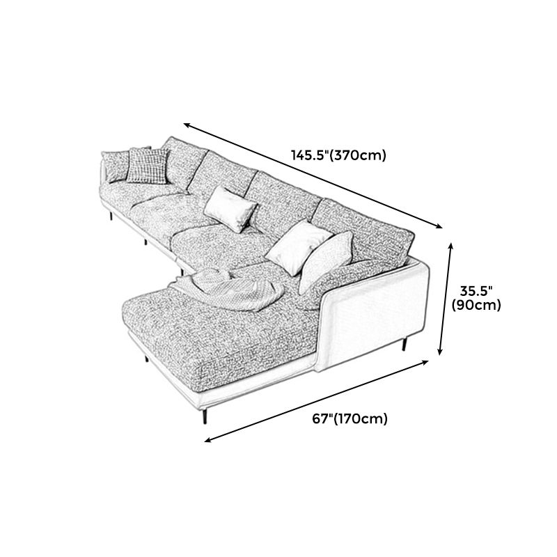 Contemporary Tuxedo Arm Sofa with Pillows 35.43" for Living Room