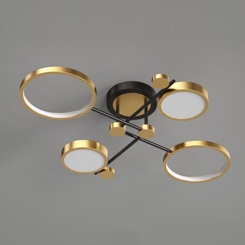 LED POSTERNO LIGHT LIGHT ANILLO NEGRO Y GOLDO SEMI FLUSH LIGHTIVE PARA SALA