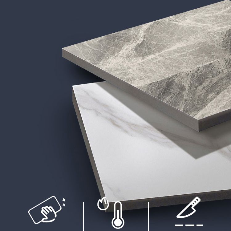 Home Sintered Stone Kitchen Table Industrial Rectangle Fixed Dining Desk