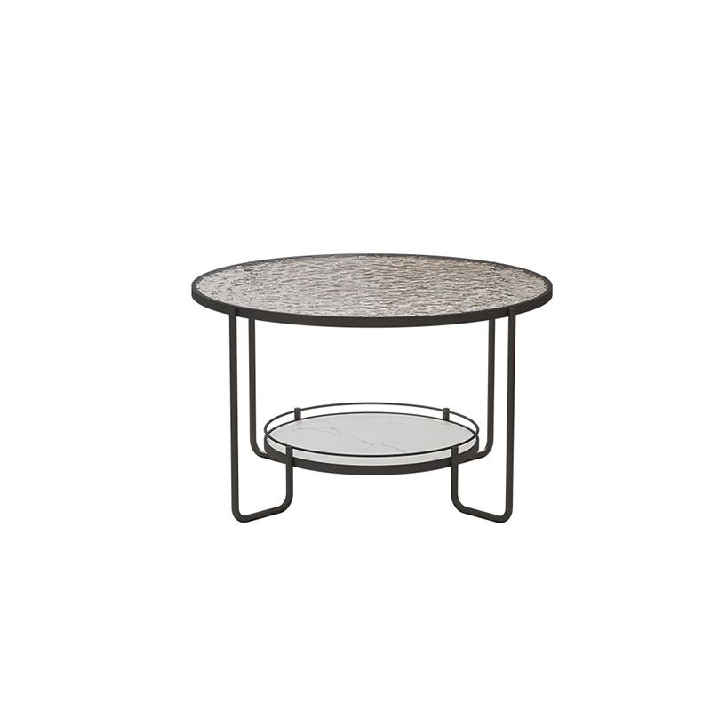 Modern 1 Single Frame Coffee Table Round Cocktail Table with Storage