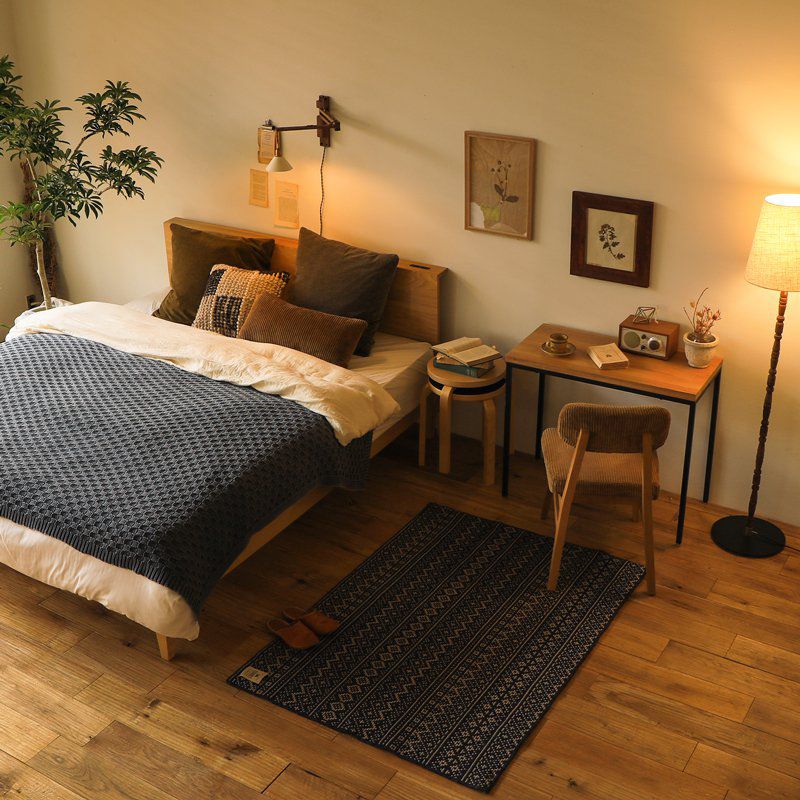 Retro Style Wood Wall Light Metal Shade Fold Wall Sconce for Living Room