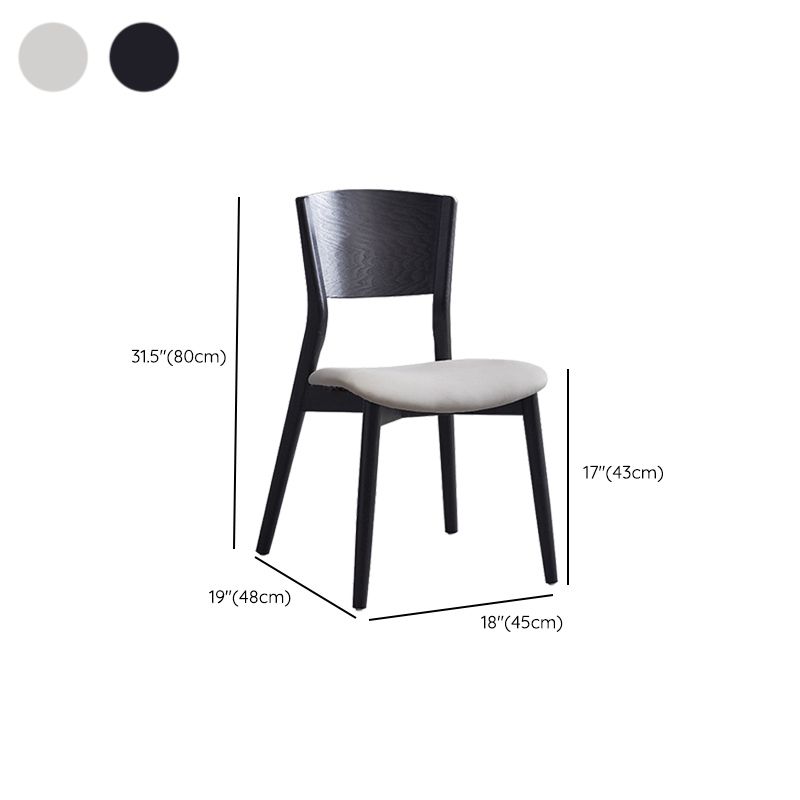Wood Kitchen Dining Side Chair Open Back Dining Side Chair in Black Frame