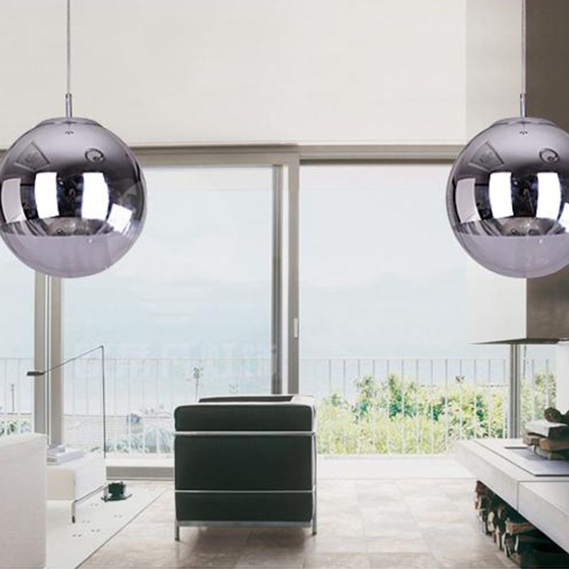1 hoofdbol hanglamp licht postmodern gespiegelde glazen ophanging licht