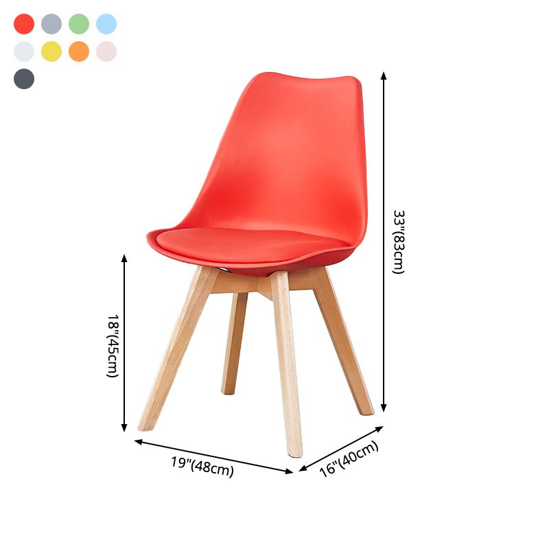 Scandinavian Leather Bedroom Side Chair Matte Finish Solid Back Dining Chair (Set of 4)