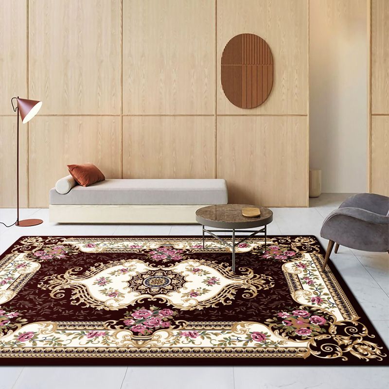 Traditioneller Medaillon -Druckteppich Polyester Teppichfleckfest -Resistant Area Teppich für die Heimdekoration