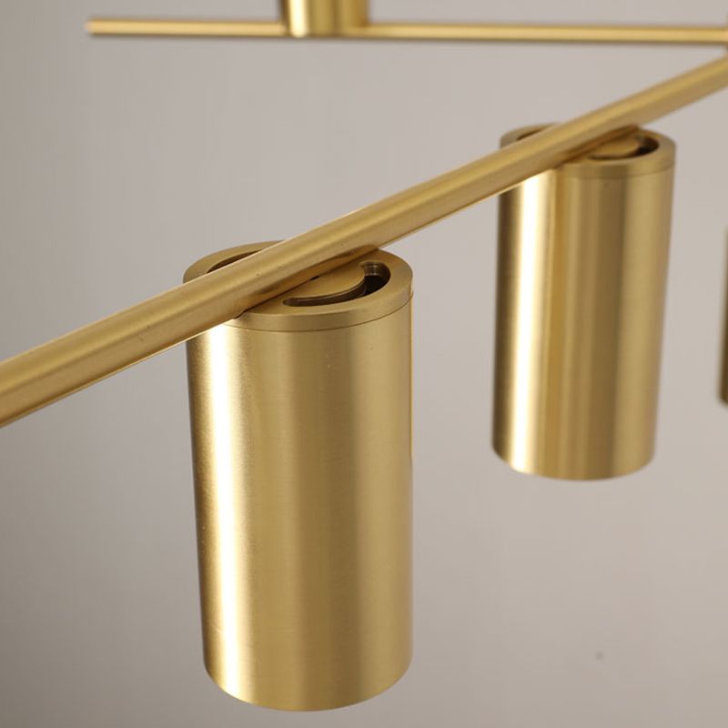 Éclairage d'éclairage de l'île de cylindre Éclairage de pendentif métallique moderne