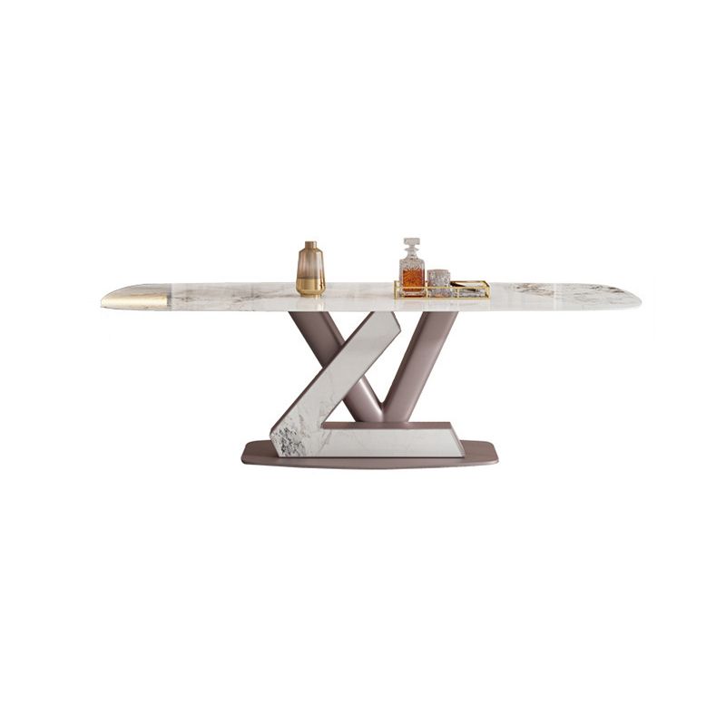 Nordic Glam Style 1/4/5/7 Pieces Dining Sintered Stone Dining Table Set with Metal Legs
