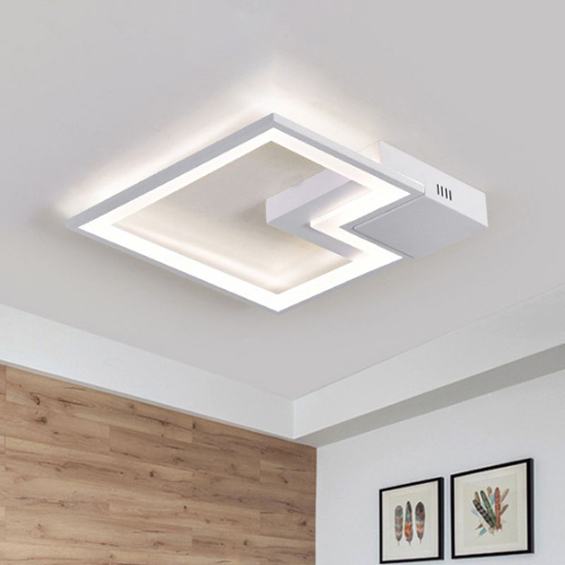 Negro/Blanco/Blanco/Negro y Blanco Antorcha Cuadrada de Antorcha Simplicidad 16 "/19,5" /23,5 " Lámpara de Chorro Acrílico LED de ancho en la luz cálida/blanca