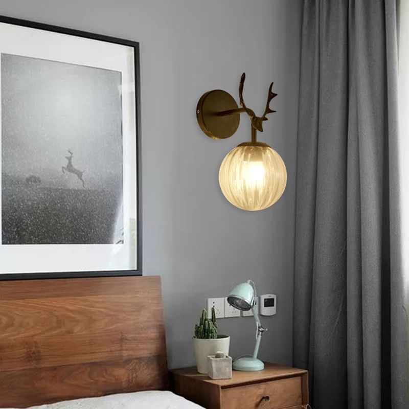 Contemporary Style Ball Wall Mounted Lamps Glass 1 Light Wall Light Sconce