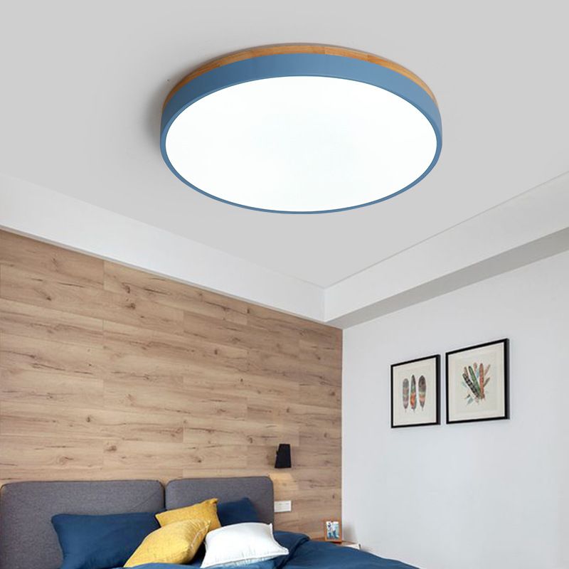 Modern Style Circle Shape Ceiling Lighting Metal 1 Light Ceiling Lamp for Bedroom