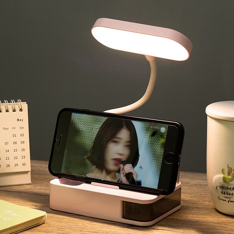 Macaron Rettangolare Reading Lamp Plasticy 1 Head Kids Room Table Light with Port
