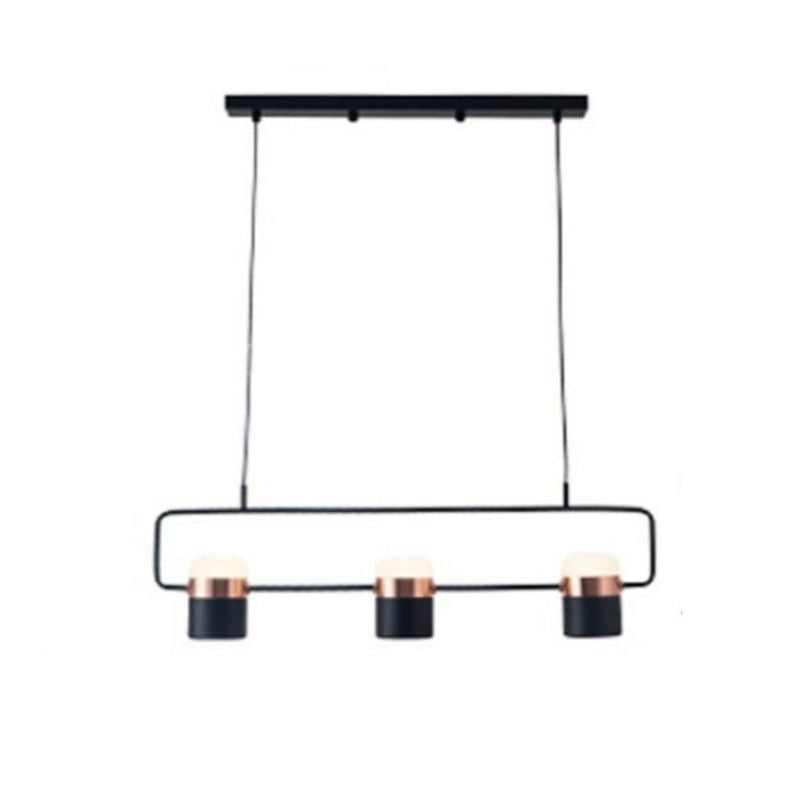 Modern Metal Track Lamps Multi-Head Restaurant Island Light Fixtures with Cylinder Shade