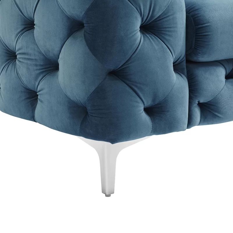 34.64" Wide Tuxedo Arm Sofa Velvet Sofa withTufted Split-Back for Living Room