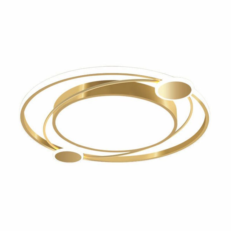 Lámpara de techo empotrada Planet de estilo nórdico, accesorio de iluminación LED de montaje empotrado para sala de estar de metal en oro