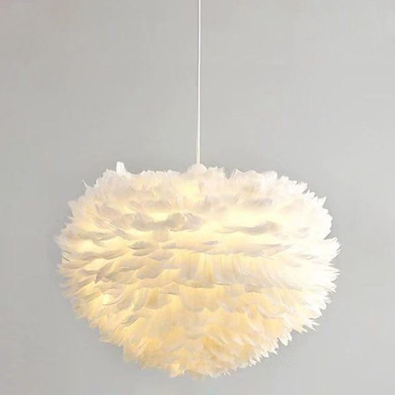 Heart Bedroom Hanging Ceiling Light Metal Nordic Style Hanging Pendant Lamp in White