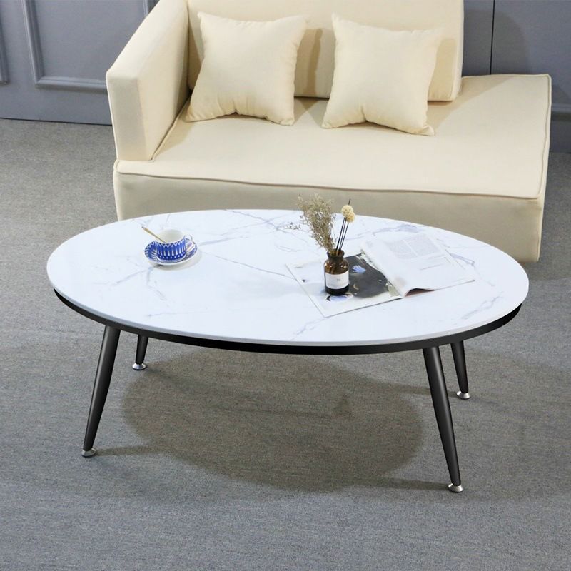 17.72" Tall Glam Style Coffee Cocktail Table Marble Top Coffee Table