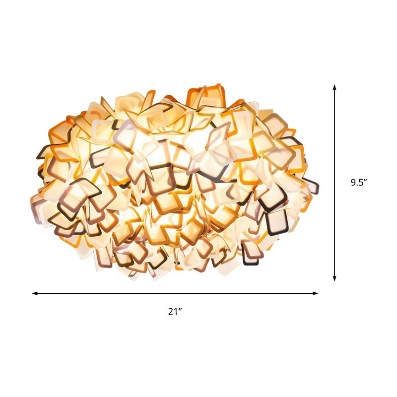 Blossoming Flower Acrylic Flush Mount Contemporary Led White/Black/Blue Flush Ceiling Light Fixture