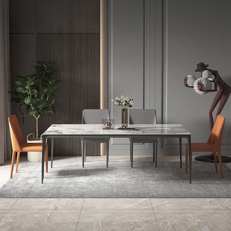 Silla auxiliar de comedor contemporánea Silla de respaldo sólido sin brazos Brasserie de cuero