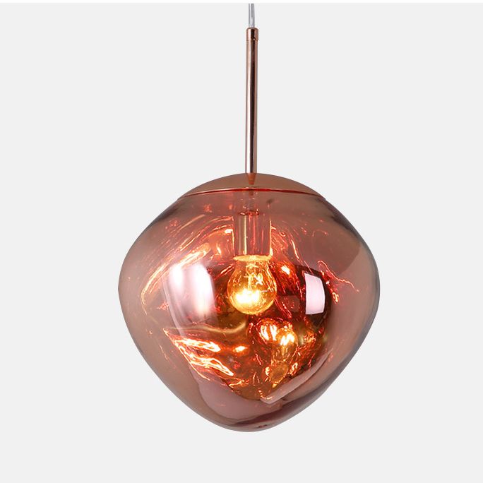 Irregular Lava Glass Shade Hanging Light Minimalist Art Decorative Drop Pendant Lamp for Restaurant