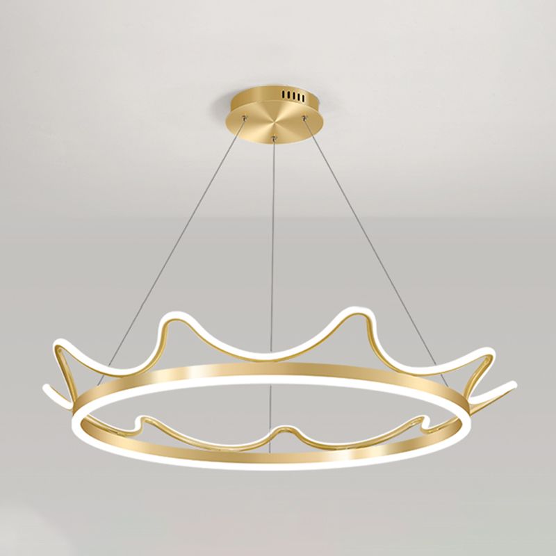 Lámparas de lámparas de lámpara de aluminio modernas Corona de lámparas colgantes de suspensión de 2 luces